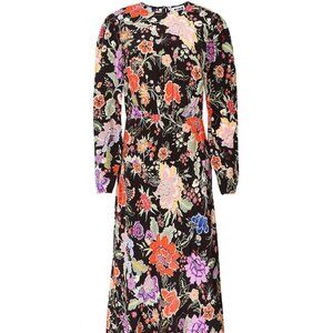 RIXO Greta Crepe Midi Dress (peony floral)